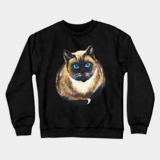 Drawing Chocolate Point Siamese Cat Siamese Cat Lover Gift Crewneck Sweatshirt